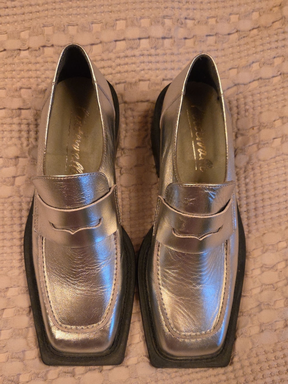 L'intervalle Metallic Silver Slip-On Loafers Size 39